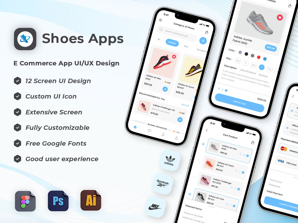 Shoes e-commerce Mobile App UI design