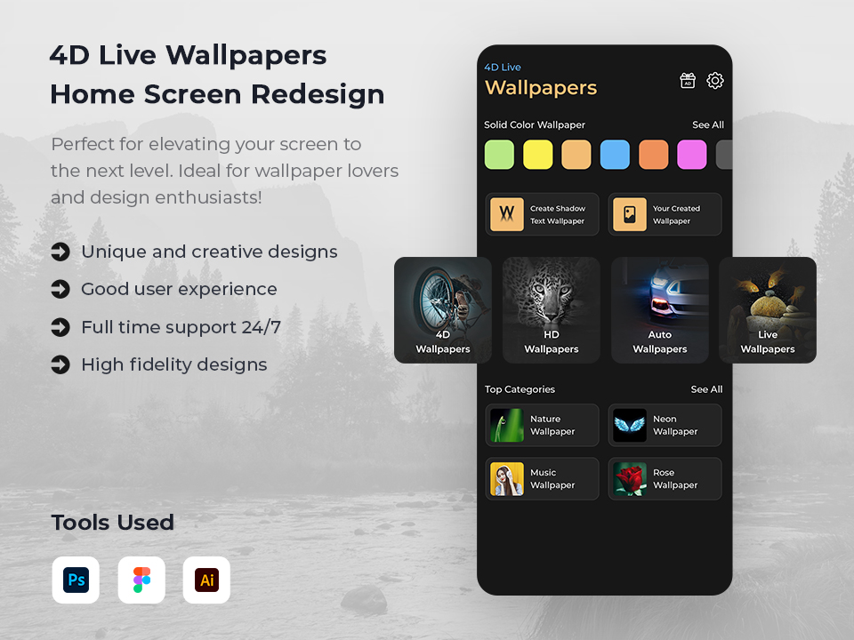 Wallpaper Mobile App UI design